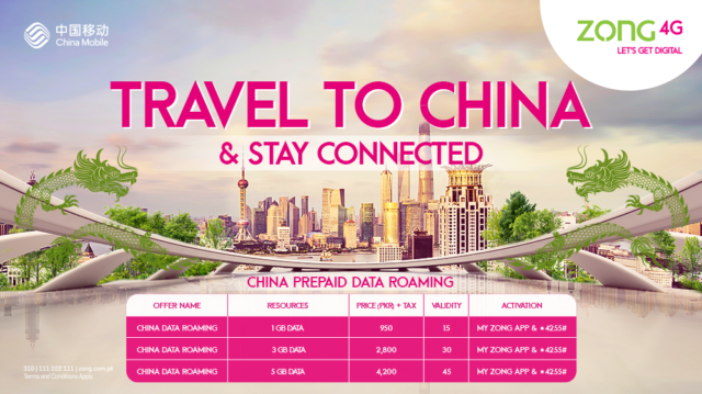Zong 4G customers can now travel to China hassle-free using Zong 4G’s New Roaming Bundle
