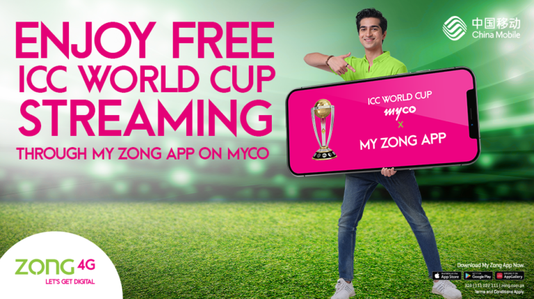 Zong 4G Announces Exciting Partnership with MYCO for Free ICC Cricket World Cup Streaming through the My Zong App