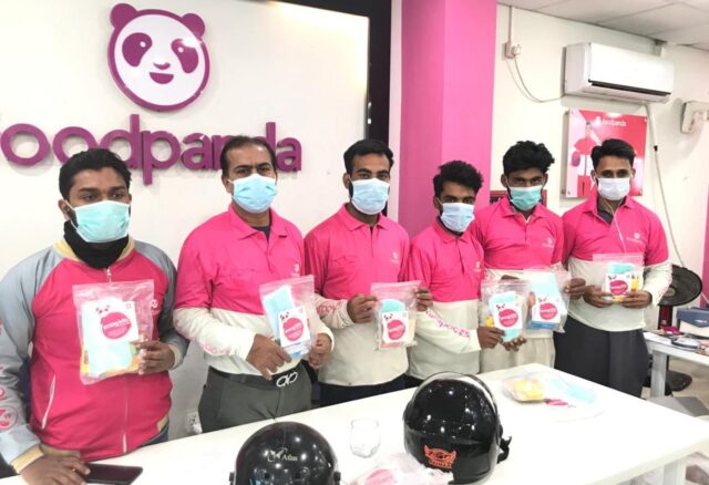 foodpanda distribute safety kits among delivery riders