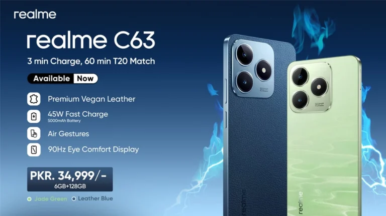 The realme C63 Now Available in Pakistan: Premium Leather Back and Lightning-Fast Charging at an Unmatched Price