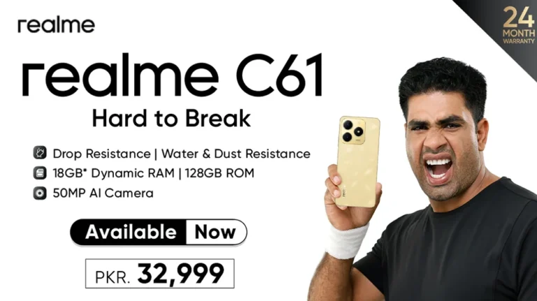 realme C61 Now Available in Pakistan: Industry Only 24 Month Warranty at PKR 32,999 Only