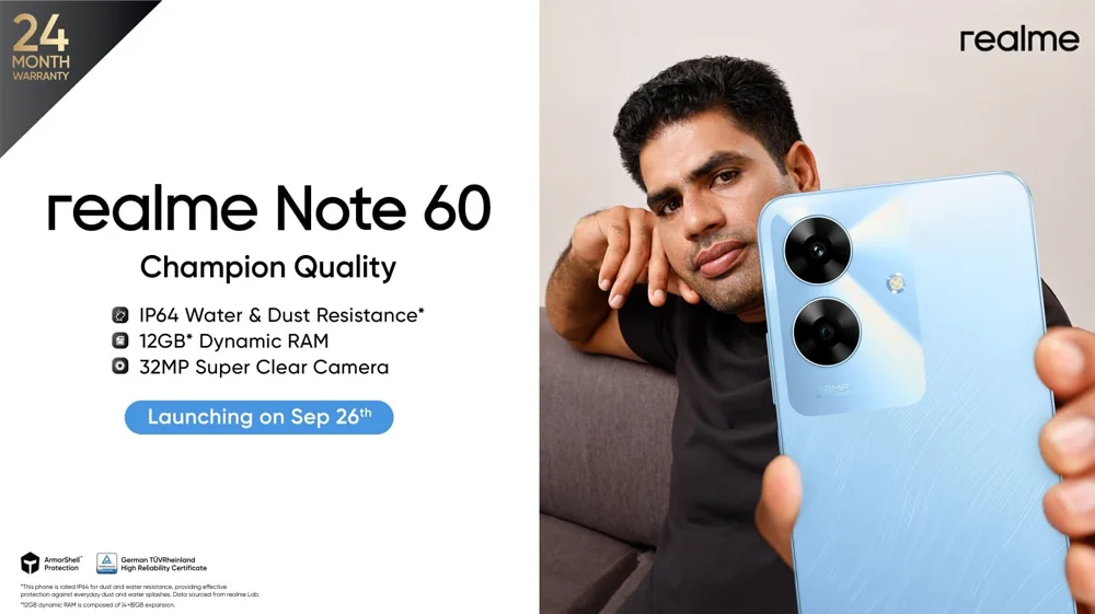 realme Note 60 launching soon: Segment’s first IP64 Protection Championing Durability in Every Aspect