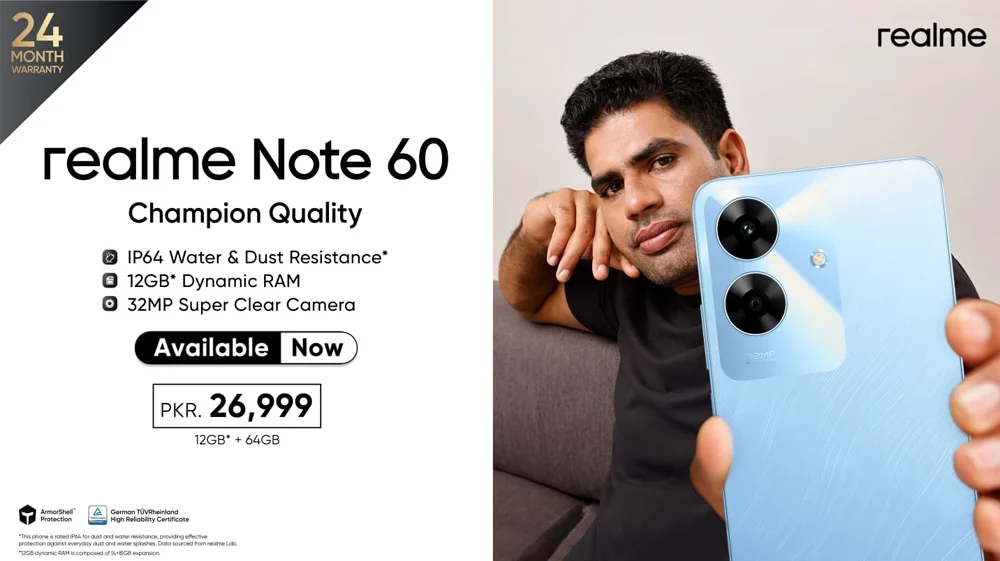 realme Note 60 Now Available Across Pakistan in PKR 26,999