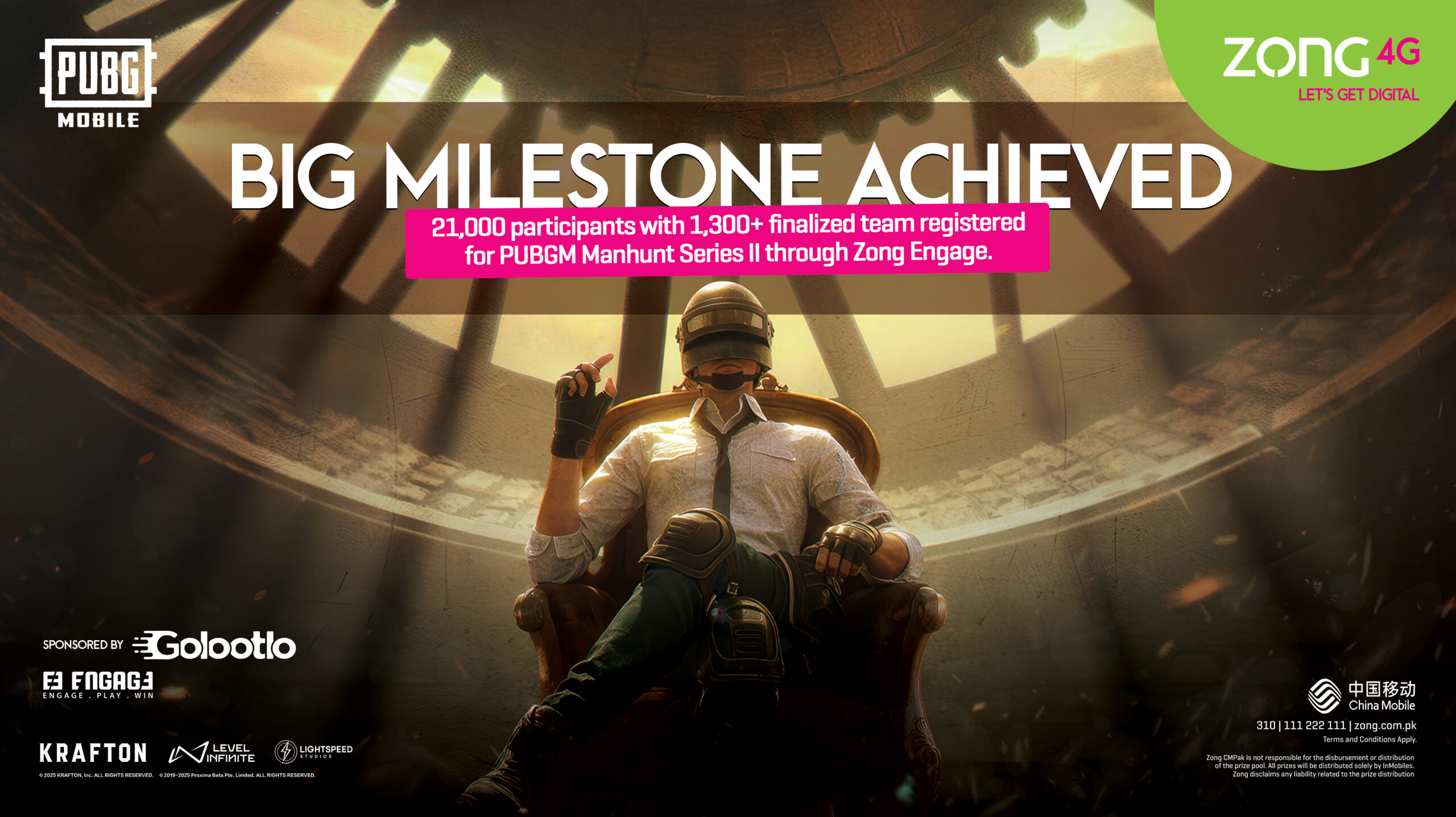 Zong Engage Sets National Record with Manhunt 2 PUBG Mobile Tournament